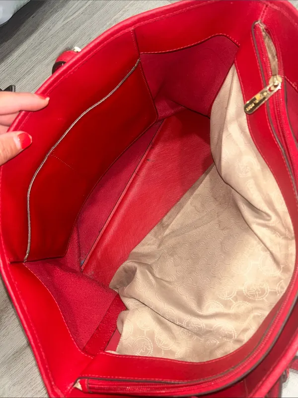 Michael Michael Kors Red large Jet Set leather tote bag - Image 4