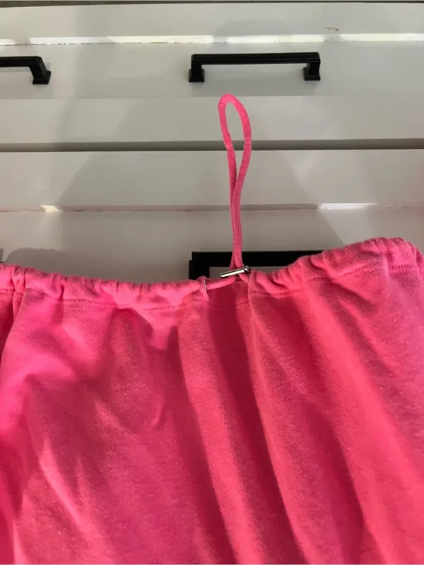 Cropped Hot Pink Drawstring Sweatshirt Size M - Image 3
