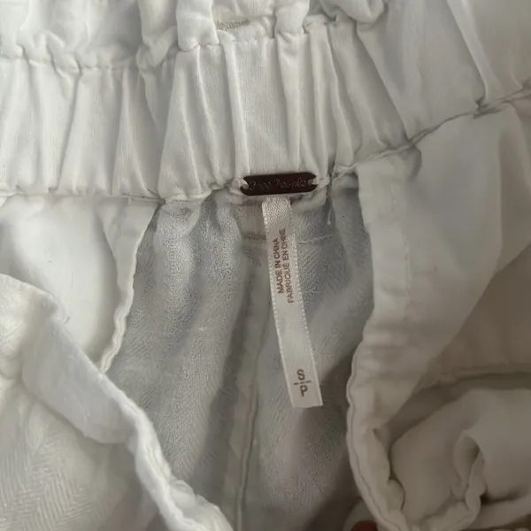 FREE PEOPLE Paperbag White Linen Trousers Pants - Image 4