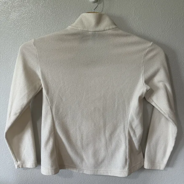 Vintage PATAGONIA Women's Large Full Zip Fleece Jacket Made In‎ USA Ivory Cream - Image 4