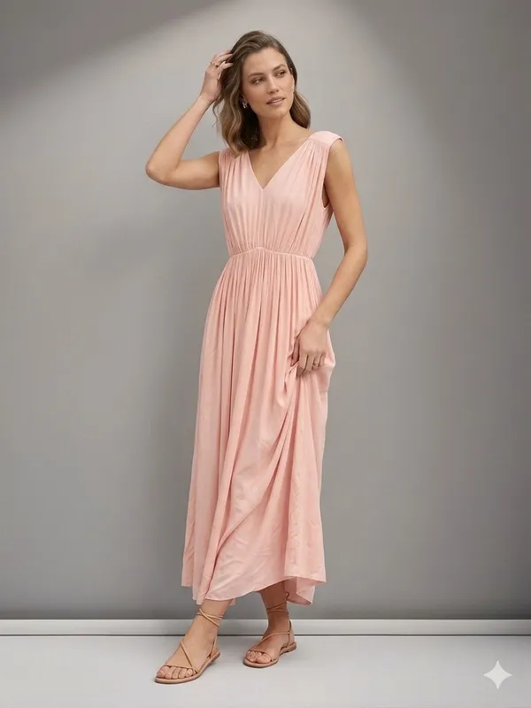 Madewell magnolia Tie Back Maxi dress - Image 5