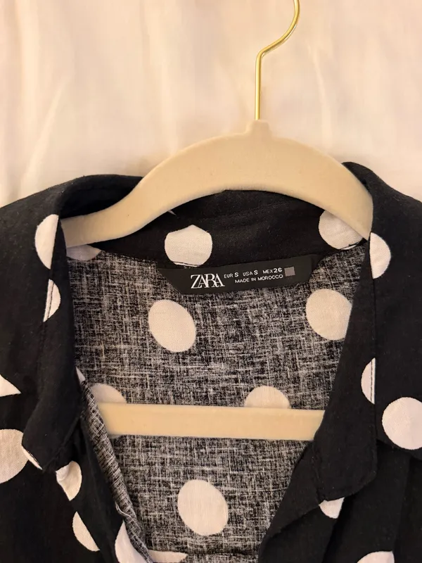Black and White Polka Dot Slack and Blouse Set - Image 5
