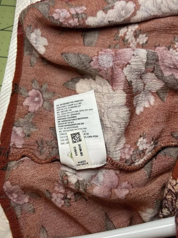 American Eagle Outfitters Baby Doll Tunic Top,Rust Floral Roses XL - Image 10