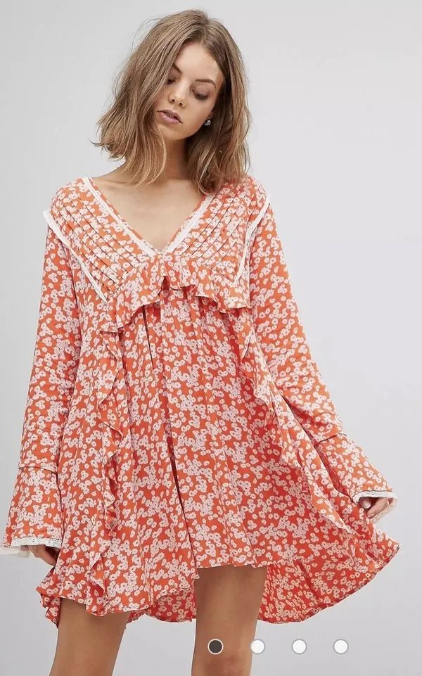 Free People Floral Ruffle Dress - Image 2