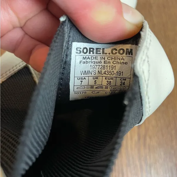 Sorel Brex Heel Cream Leather Chelsea Ankle Boots with Black Elastic Panels Sz 7 - Image 8