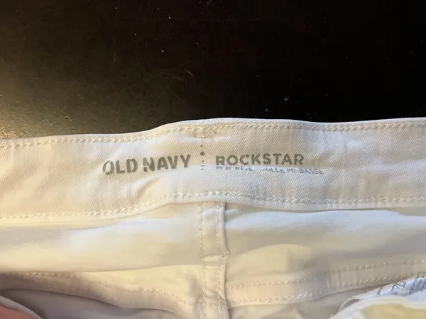 Old Navy Jeans Womens 8 Regular White Mid Rise Rockstar Skinny Stretch Denim - Image 8
