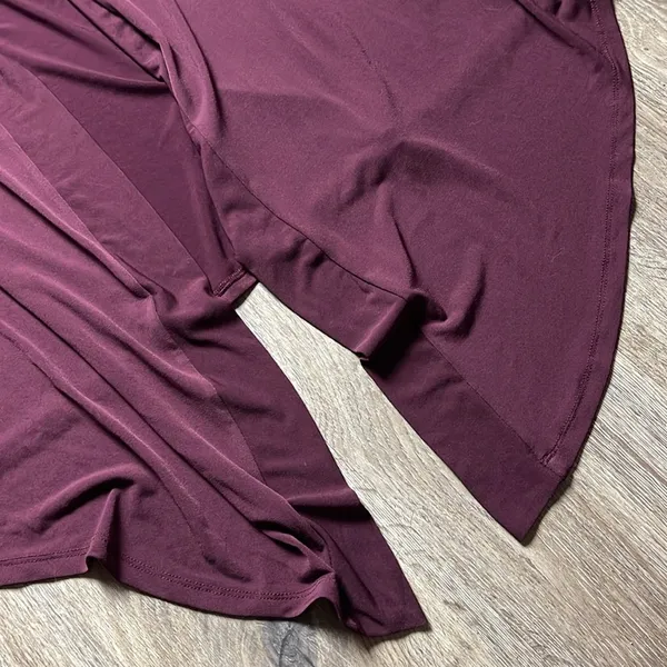 Torrid Burgundy Open Front Silky Cardigan Size 2 (2X) - Image 4