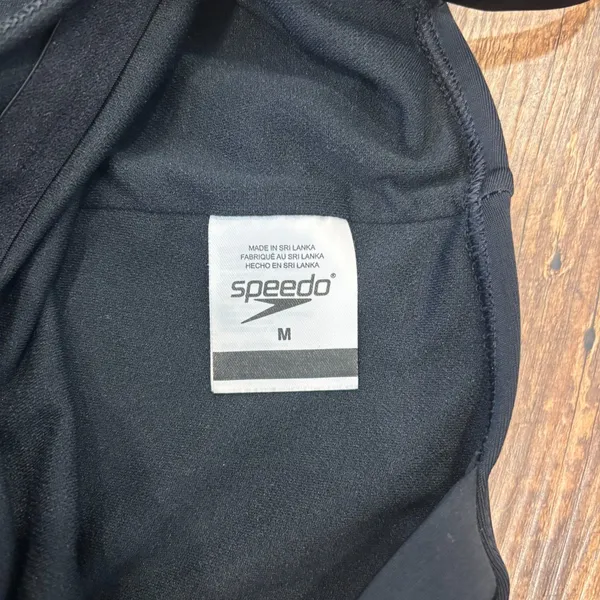 Speedo Empire Splice Swimsuit One Piece Women's Size M Black Beach Pool EUC - Image 2