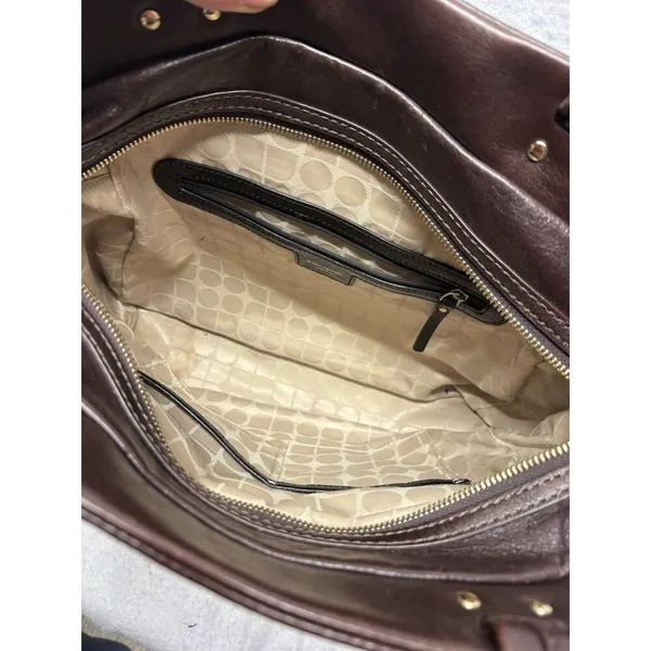 Kate Spade Rare Brown/Black Leather Turn Lock Shoulder Bag Purse With Dust Bag - Image 7
