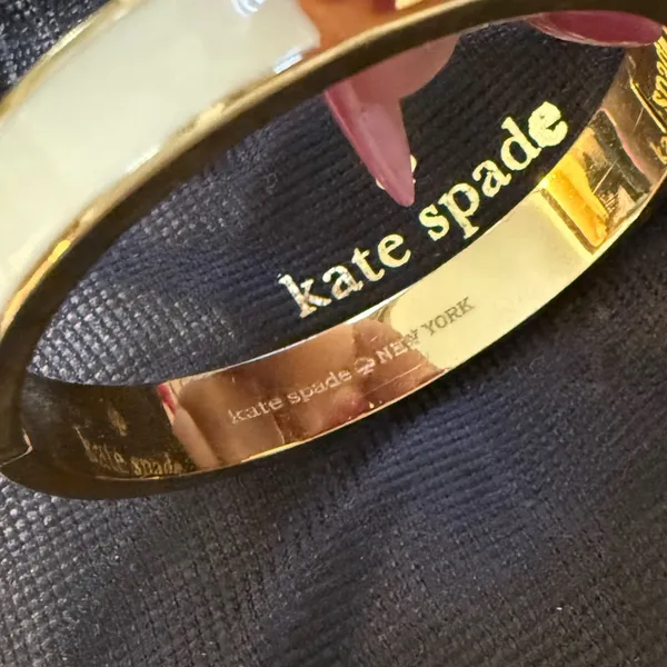 Kate Spade Bracelet - white and gold bangle - Image 4