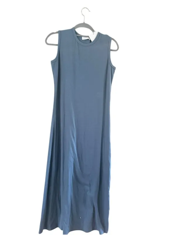 Women's ASCOLLECTION Blue Sleeveless Ribbed Maxi Dress S - Image 9