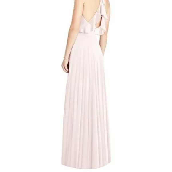 DESSY COLLECTION - Lux Chiffon Ruffled Strap Cutout Wrap Maxi Dress - Image 4
