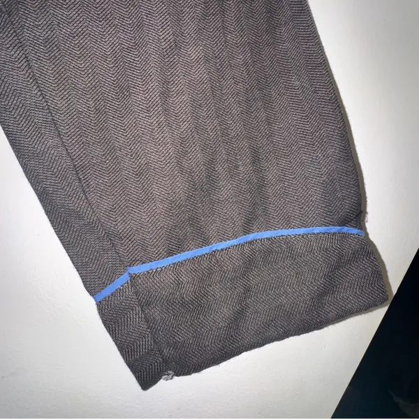 Vintage Christian Dior Pyjama Herringbone Button Front Lounge Shirt M Luxury 80s - Image 8