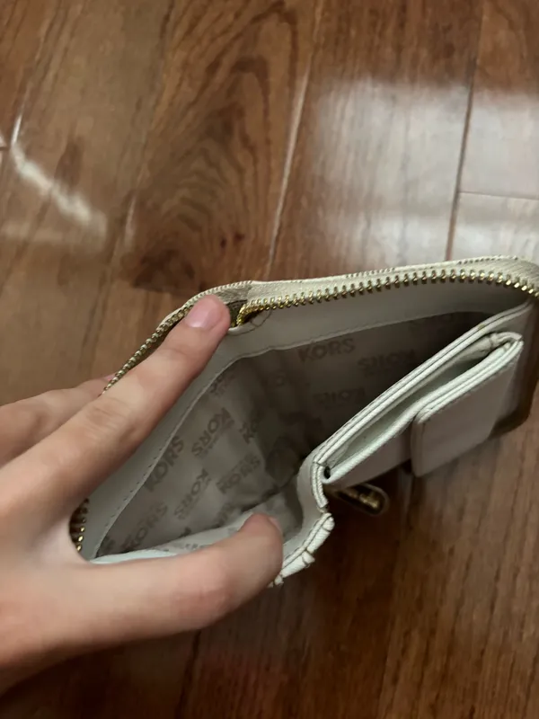 Michael Kors leather monogrammed mini zip around wallet - Image 6
