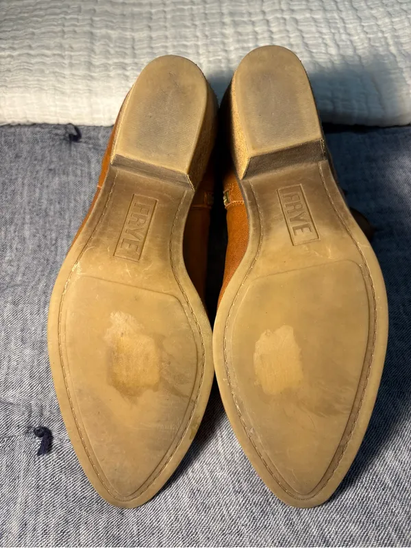 Frye Cognac Leather Ankle Booties with Side Zip Size 8.5 - Image 8