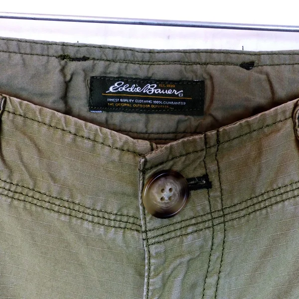Eddie Bauer Utility Cargo Pants Womens 2 Green Roll Tab Convertible Leg Y2K - Image 5