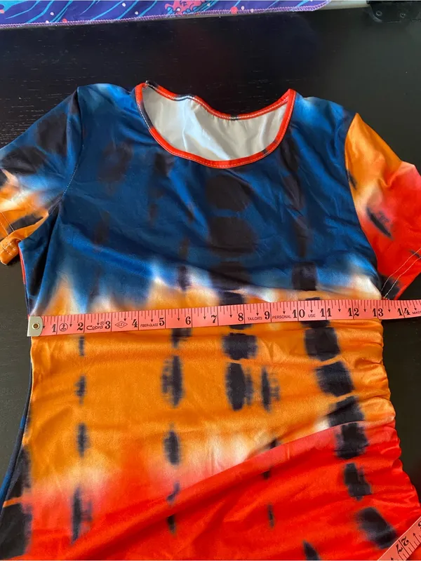 SheIn Tie-Dye Short Sleeve Maxi Dress - Multicolor - Image 4