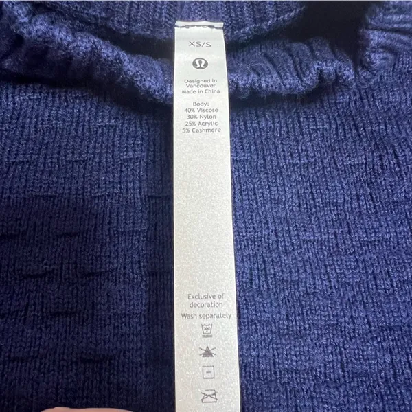 Lululemon Texture Play Crew Sweater‎ Sz XS S night sea blue - Image 5