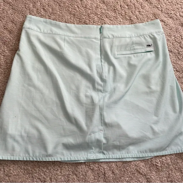 Vineyard Vines Light Green Stripe Striped Skirt Skort - Image 2