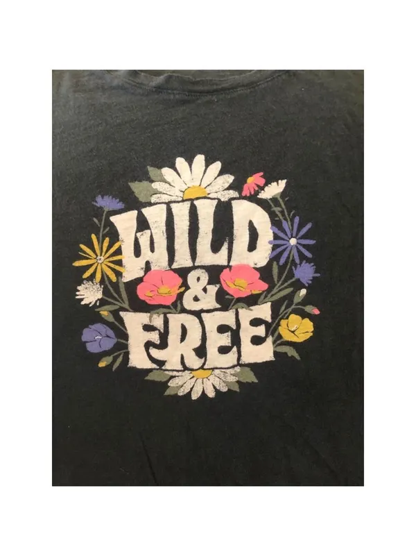 Old Navy T-shirt Size L Gray Wild & Free - Image 3