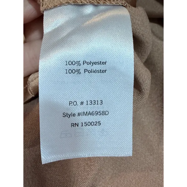 NWT Emory Park Bronze‎ Satin Ruched Mini Dress Square Neck Long Sleeve L - Image 9