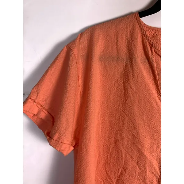 Serra Pajama Set Women’s M Coral 100% Cotton Button Top Shorts Seersucker - Image 5