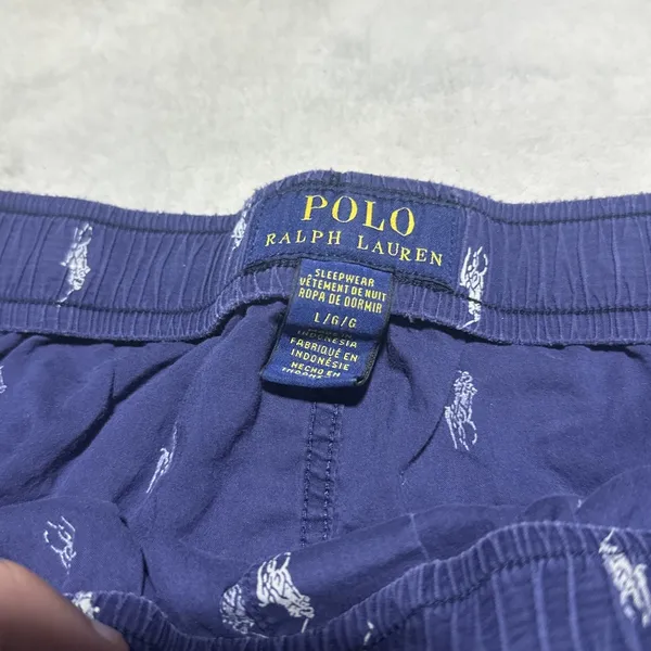 Polo Ralph Lauren AOP Pony Pants Men's SZ Large Blue Pajama Sleep Lounge Pants - Image 3
