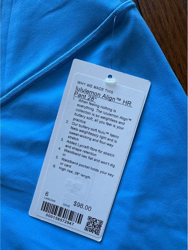 Lululemon Align High Rise 28” Ocean Wave Size 6 NWT - Image 4
