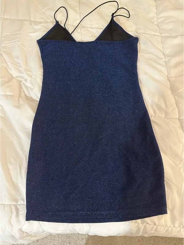 SheIn Blue Sparkly Dress - Image 4