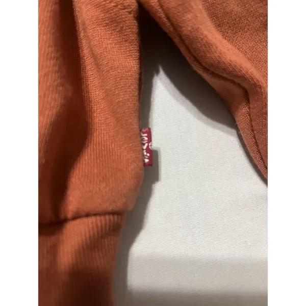 Women's Levi's Crop Top Cosmo 1/4 Zip Sweatshirt In Large Baked Clay Brown - Image 2