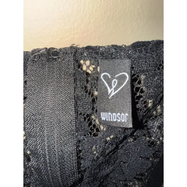 Black Lace Long Sleeve Corset Crop Top M Whimsigoth Dark Academia Festival - Image 5