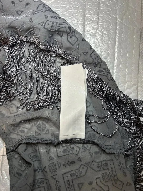 Hollister Tank Top Womens XS Gray Crop Top Fringe - Image 9