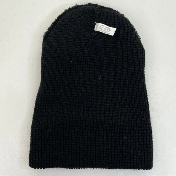 Dolls Kill Knit‎ Beanie Hat Black Goth Punk Lolita Death Metal Spell Out Patch - Image 9