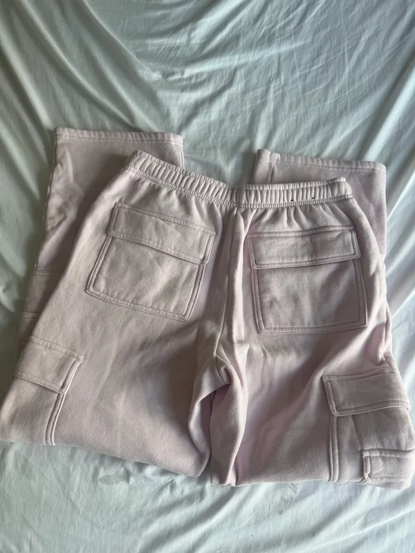 light pink garage wide leg cargo sweatpants - Image 2