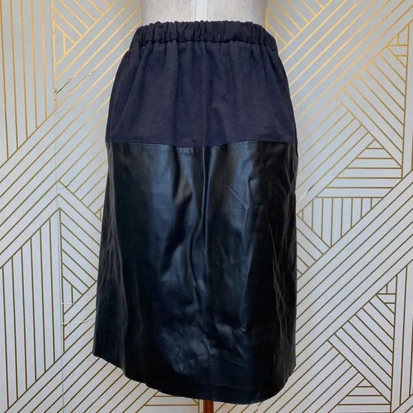 Zara Basic Black Faux Suede Leather Pencil‎ Skirt - Image 7