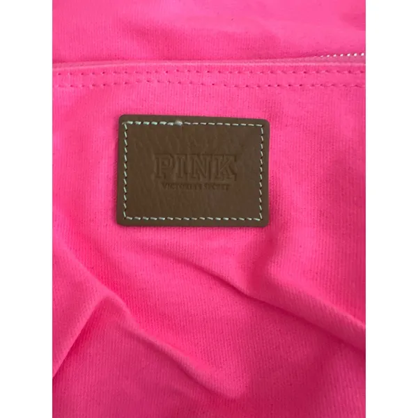 Victoria's Secret PINK Neon Hot Pink Studded Rhinestone Full Size Y2K Backpack - Image 4