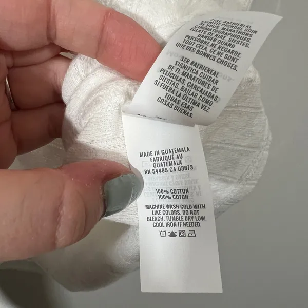 Aerie Knit Baby Tee in White Size XL - Image 6
