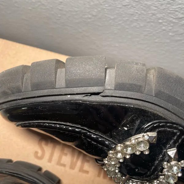 Steve Madden Black Patent Embellished Loafers - Image 7