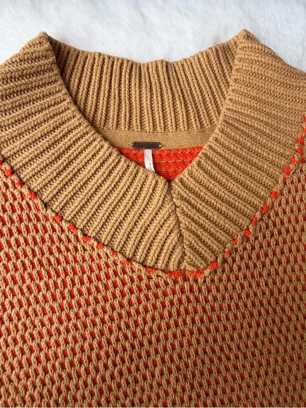 Free People Maisie Sweater In Tangerine - Image 2