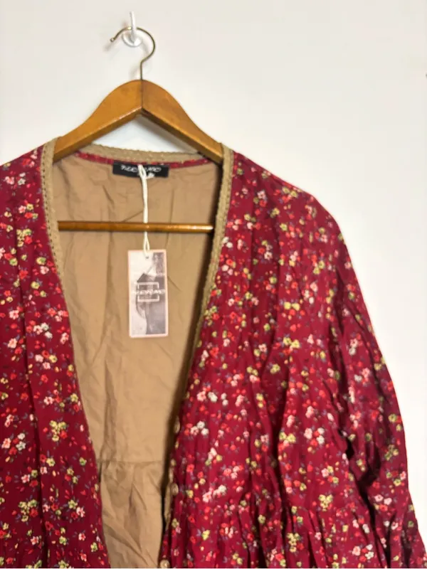 Florho NWT Boho Cottagecore Vintage Prairie Style Floral Cardigan Top - Image 5