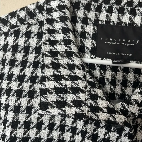 NWOT Sanctuary Ashley Jacket / Top Bouclé Houndstooth Size L - Image 5
