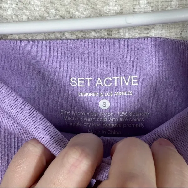 Set Active Light Purple Seamless High Rise Leggings‎ - Image 3