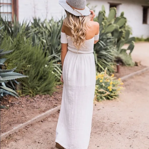 ✨ Pearl White Maxi Dress✨ White Size L - Image 7
