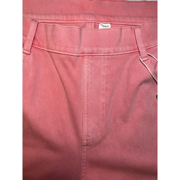 Halara Pink High Rise Tapered Jeans Size Large Stretchy Pull On Pants - Image 5
