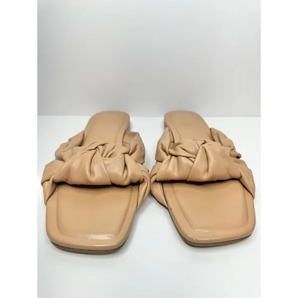 Marc Fisher Sandals Size‎ 8.5 Tan Square Open Toe Knot Detail - Image 8