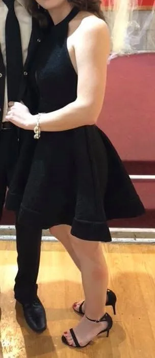 Black Open Back Mini Dress - Image 2