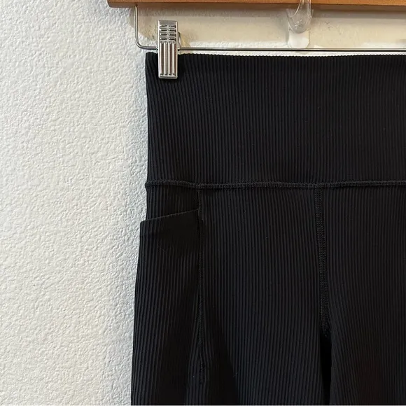 Athleta Salutation Stash Flare Pant Ribbed‎ Leggings Women's Black Size XS - Image 6