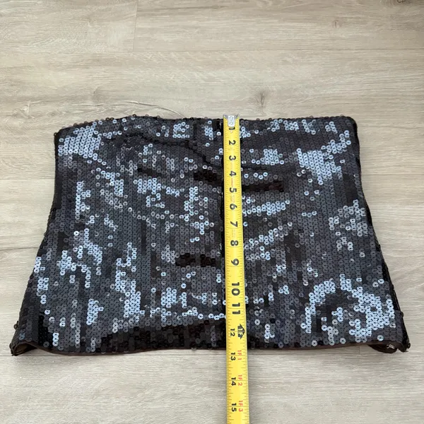 Abercrombie and Fitch Strapless Brown Sequin Corset - Image 3