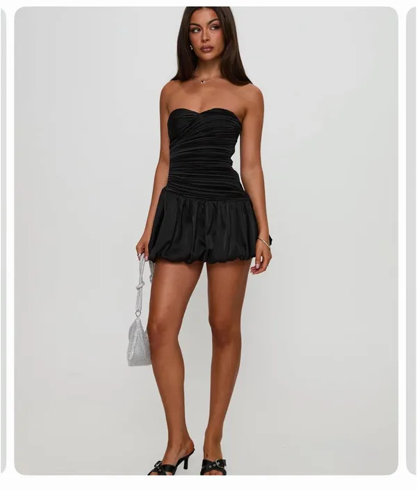 Elmstead Strapless Romper Black Dress - Image 2