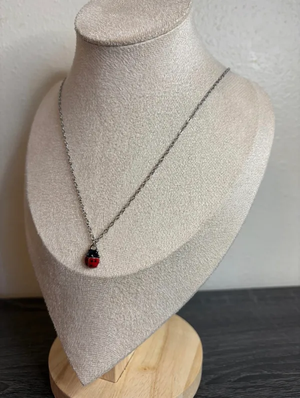 Handmade Silver Ladybug Necklace - Image 4